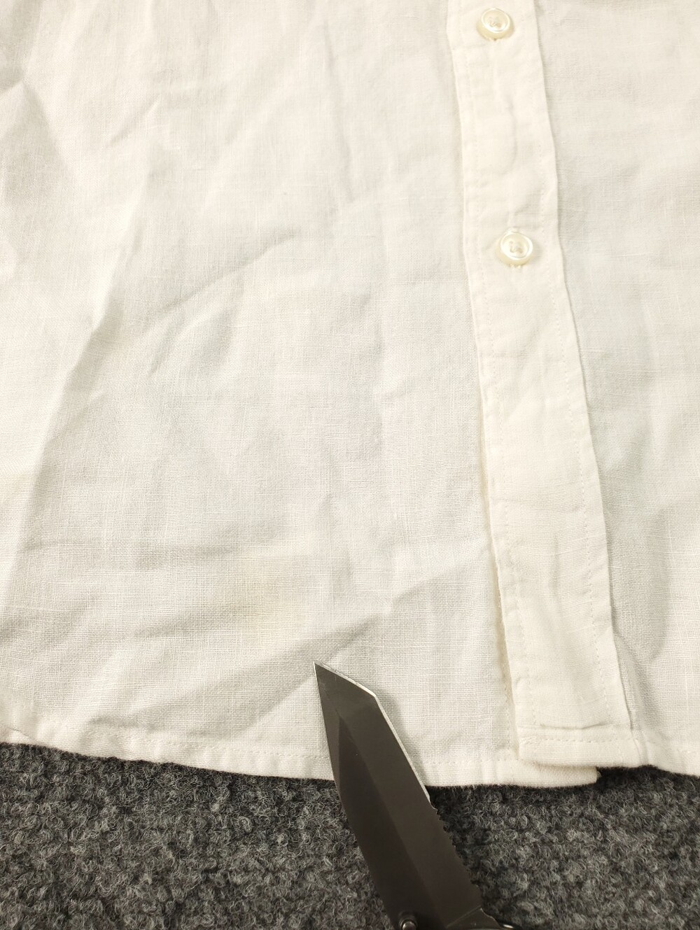 J Crew Baird McNutt Irish Linen Shirt Large White Button Up Lightweight Summer - Picture 9 of 12